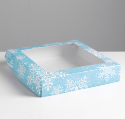 Коробка складная«Снежинки», 20 × 20 × 4 см Изображение Коробка складная«Снежинки», 20 × 20 × 4 см